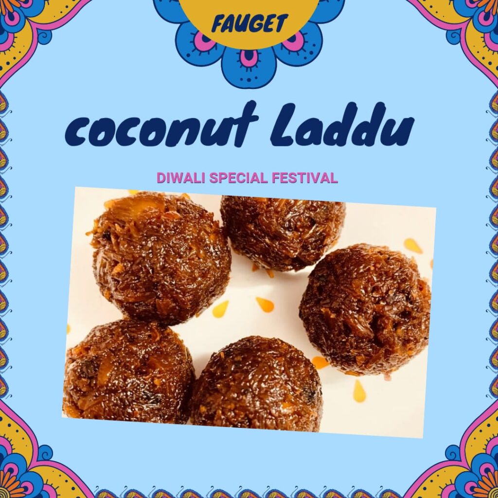 Coconut ladoo with jaggery