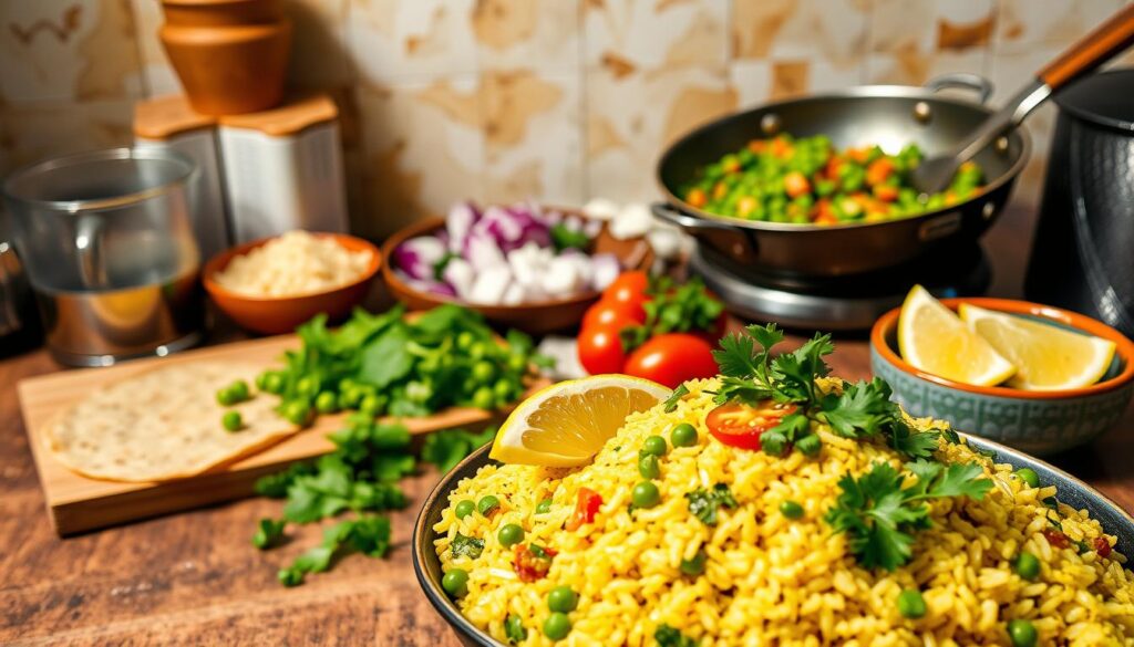 Green Peas Poha Recipe