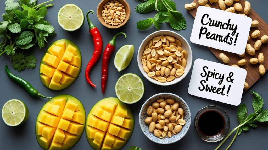 Thai mango salad recipe with peanuts