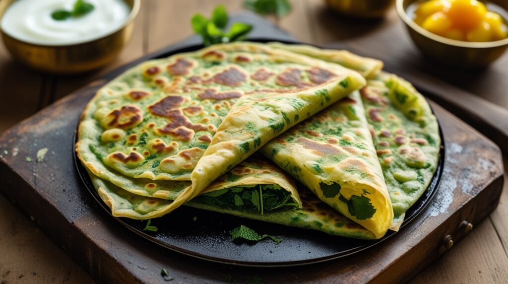 Punjabi-style Pudina Paratha recipe