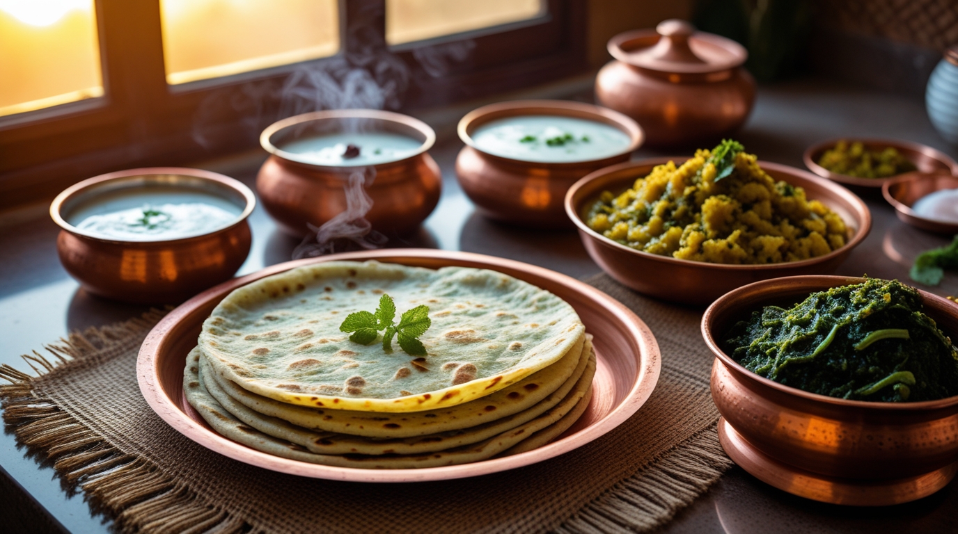 Punjabi-style Pudina Paratha recipe