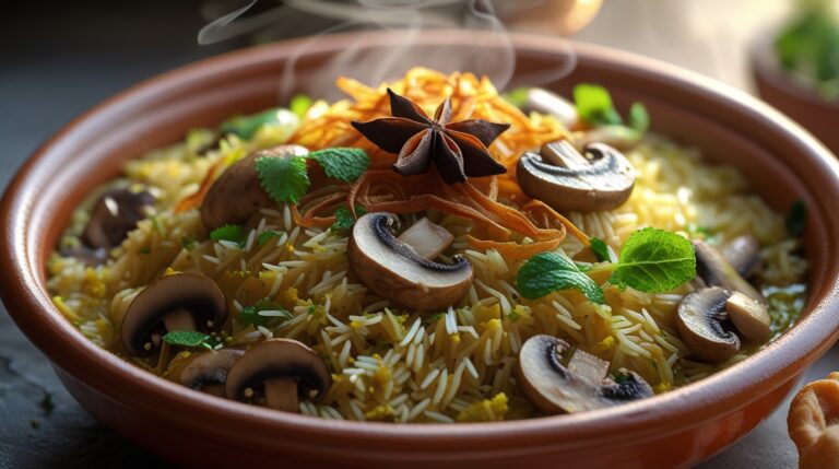 mushroom biryani recipe